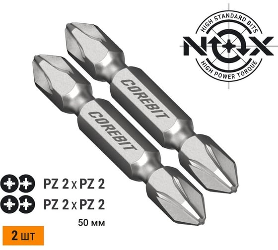 Набор бит двухсторонних (2 шт; PZ2xPZ2х50 мм; карта) NOX 336002