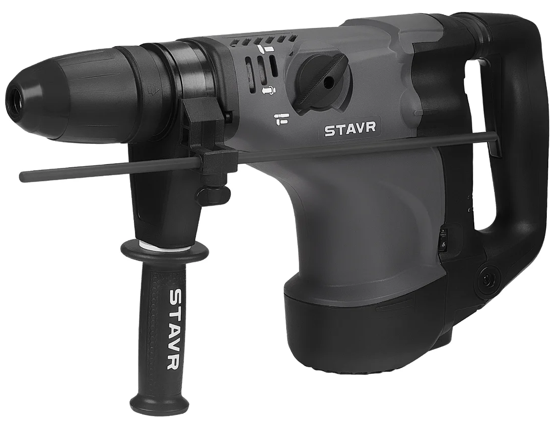 Перфоратор SDS-MAX, 40мм, вертик, 1200Вт, Stavr SBH 1200-40, 2 реж,AVS, индик, 10Дж,235-500об/мин с