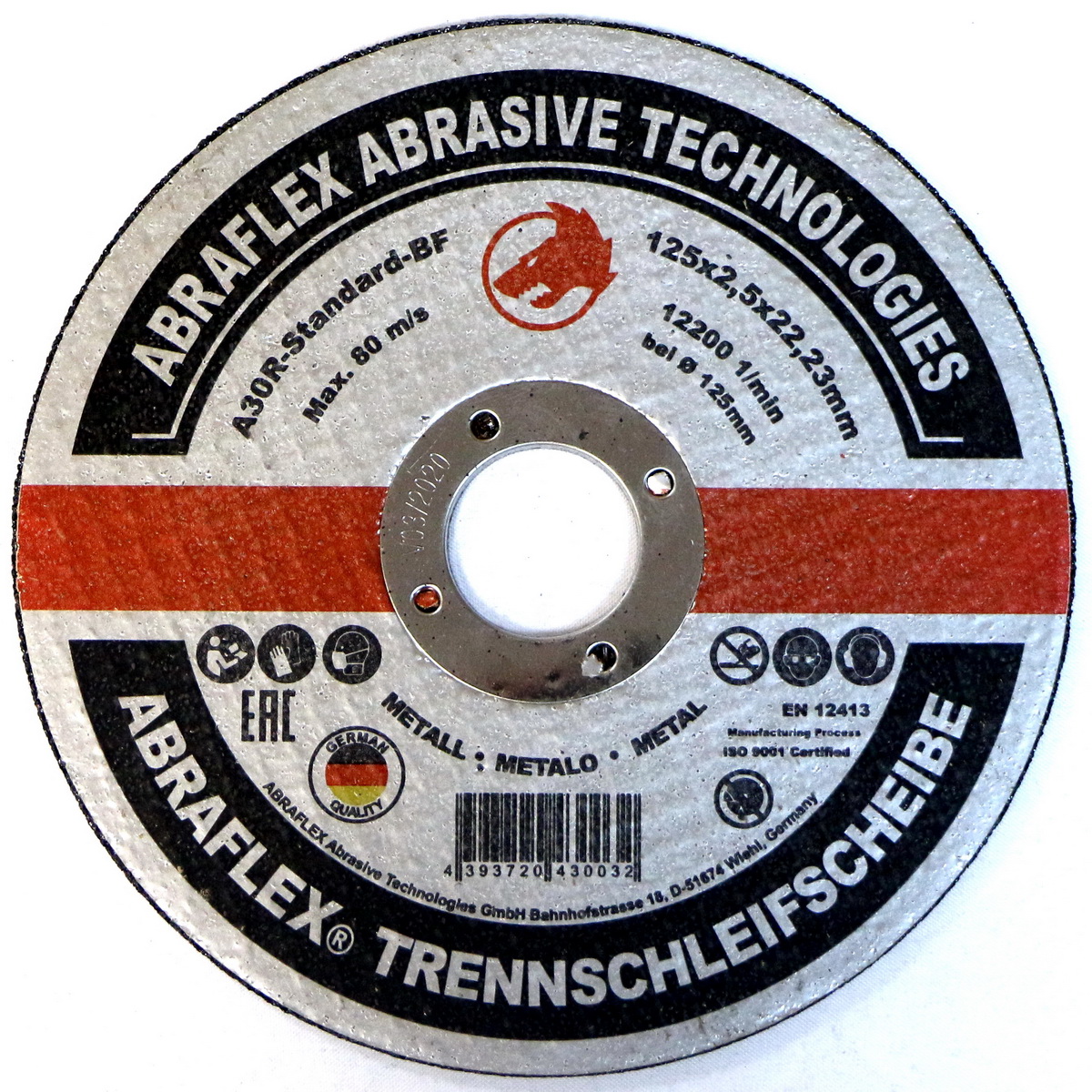 Отрезной круг ABRAFLEX А-30 Standart BF 125х2,5х22,2 металл 10522