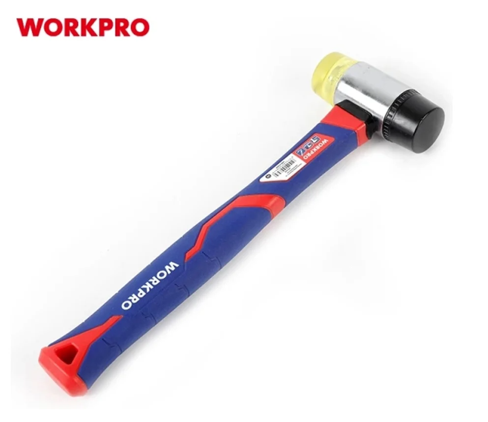 Молоток-киянка с мягкими бойками дер. рукоятка 35мм WP241050 Workpro.