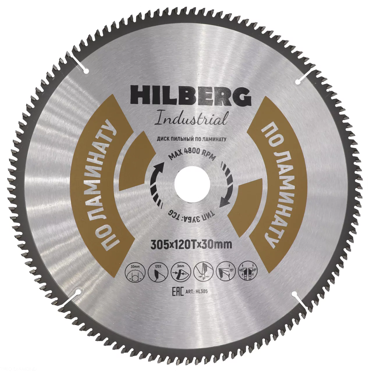 Диск пильный Hilberg Industrial Ламинат 305*120Т*30mm HL305