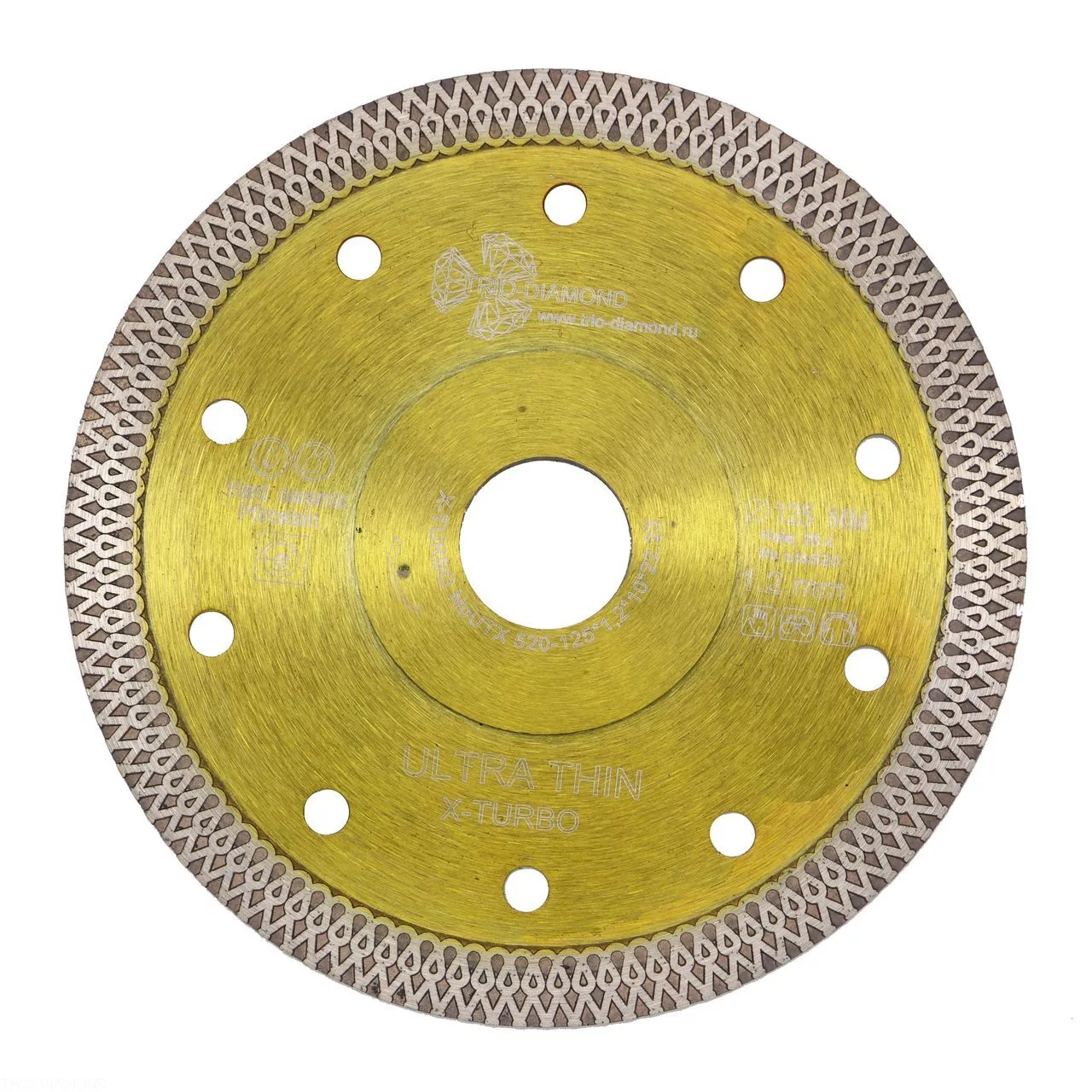 Диск алмазный отрезной Trio-Diamond Ultra Thin X-Turbo 125*10*22.23 Толщина реж. кромки 1.2mm UTX520