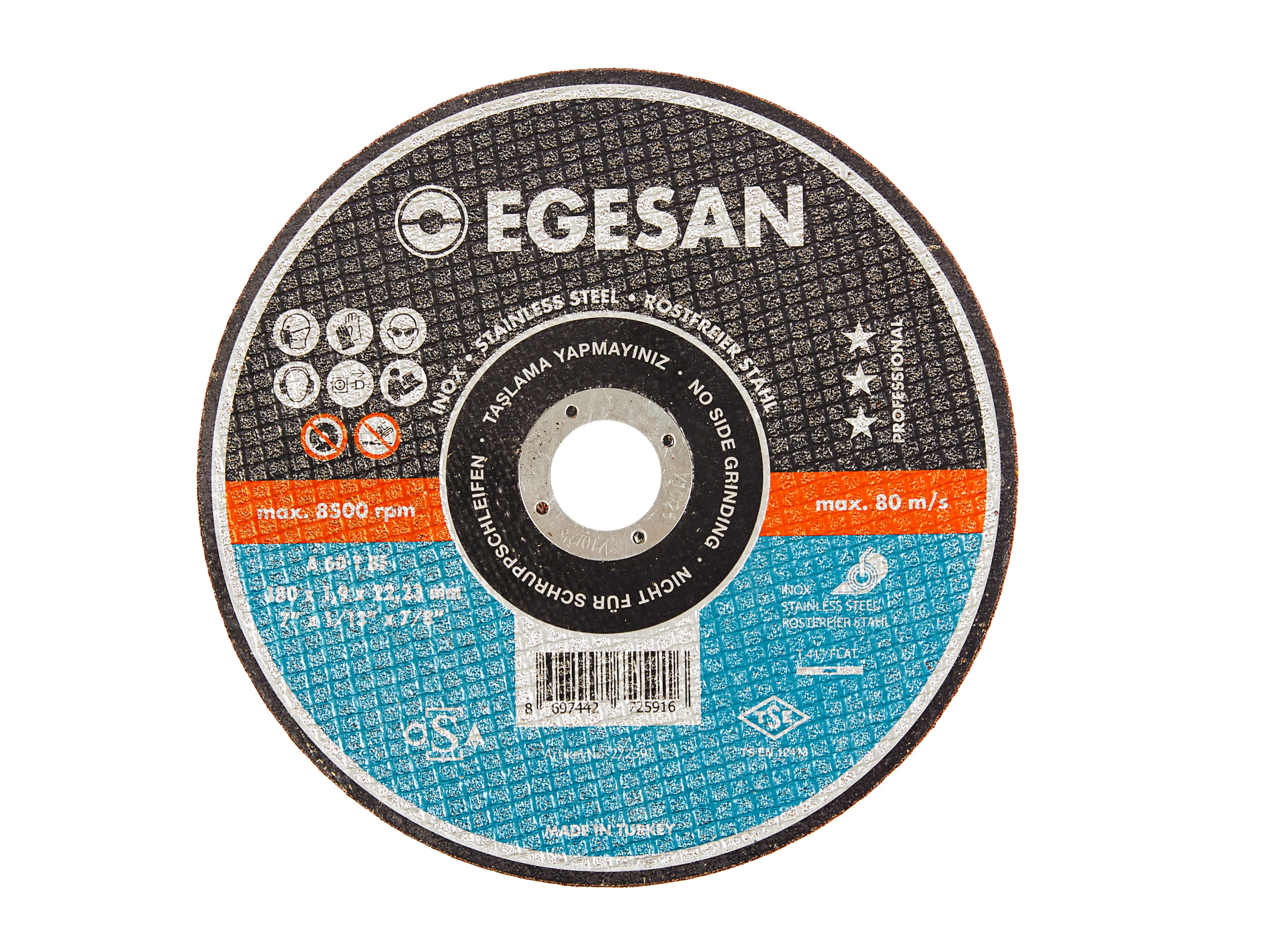 EGESAN Отрезной круг INOX 180x1,9x22мм, А60 R BF, нерж.сталь (тонкий) 272591