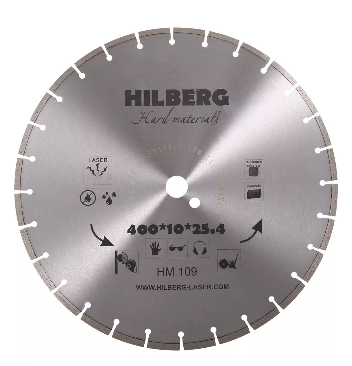 Диск алмазный отрезной Hilberg Hard Materials Лазер 400*10*25.4/12mm HM109