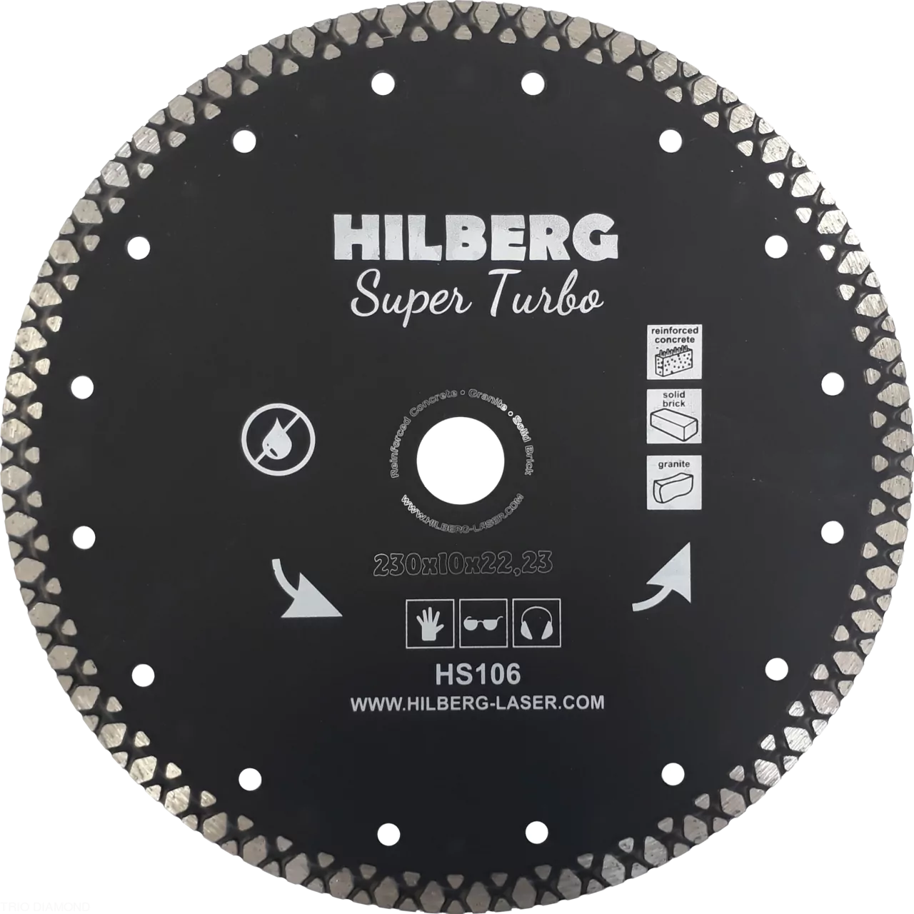 Диск алмазный Hilberg Super Turbo  230*10*22,23mm HS106