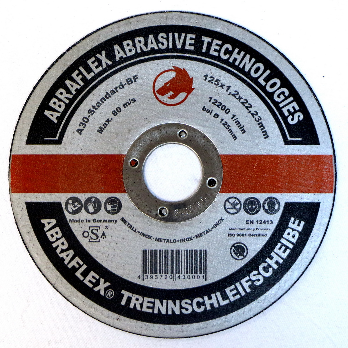 Отрезной круг ABRAFLEX A30R Standart BF 125x1,2x22,2 сталь + нержавеющая сталь 10520