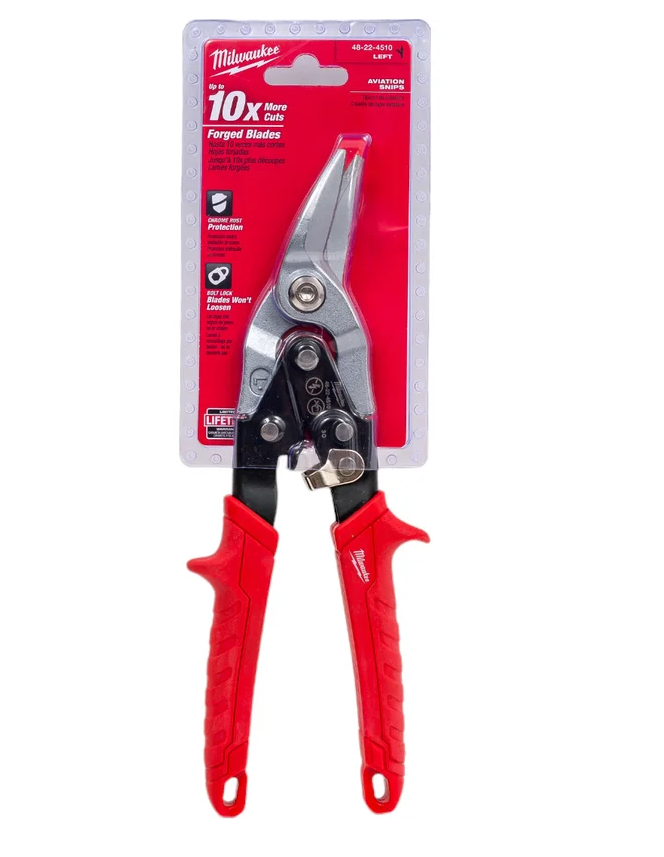 Ножницы по металлу Milwaukee Heavy Duty (рез левый, красный), 48224510