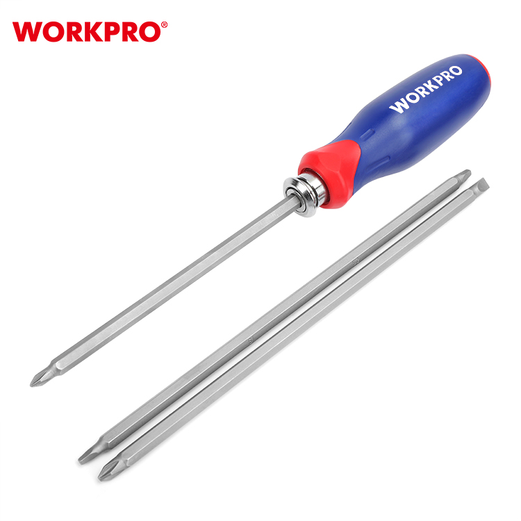 Отвертка 6в1 телескопическая (3 длинные биты) WP221060 WORKPRO