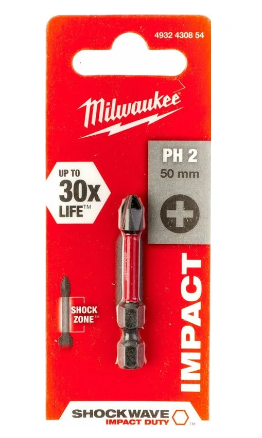 Бита ударная PH2х50мм (1шт) SHOCKWAVE Milwaukee