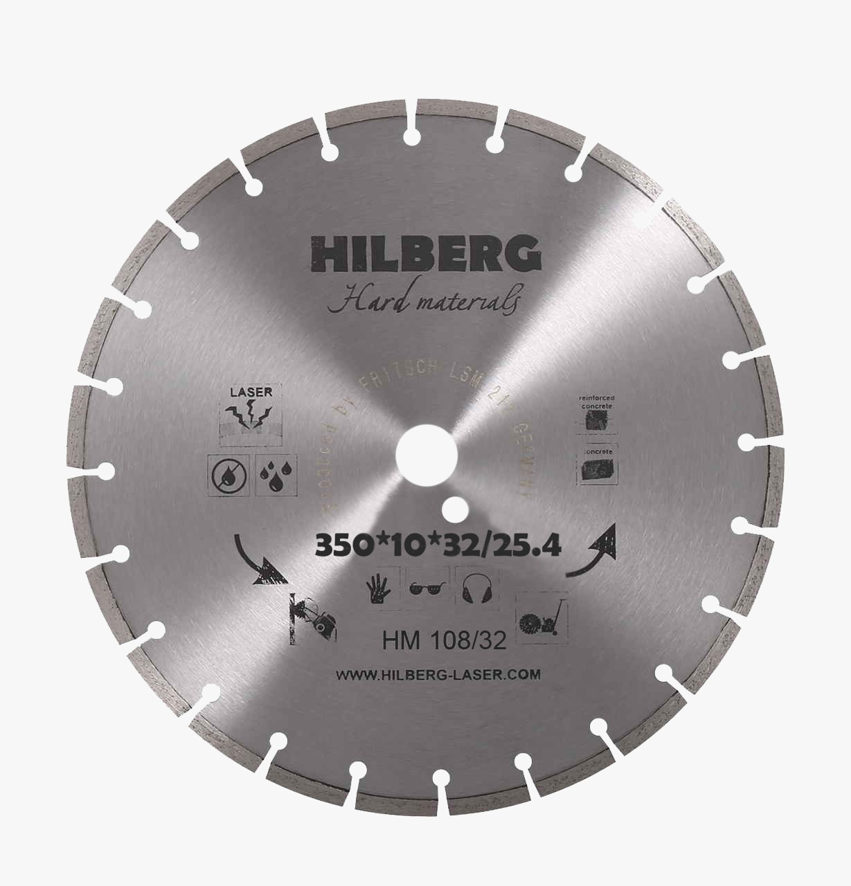 Алмазный диск HILBERG Hard Materials Laser 350x3,2x10x32/25,4-24 F4 180350 HM108/32