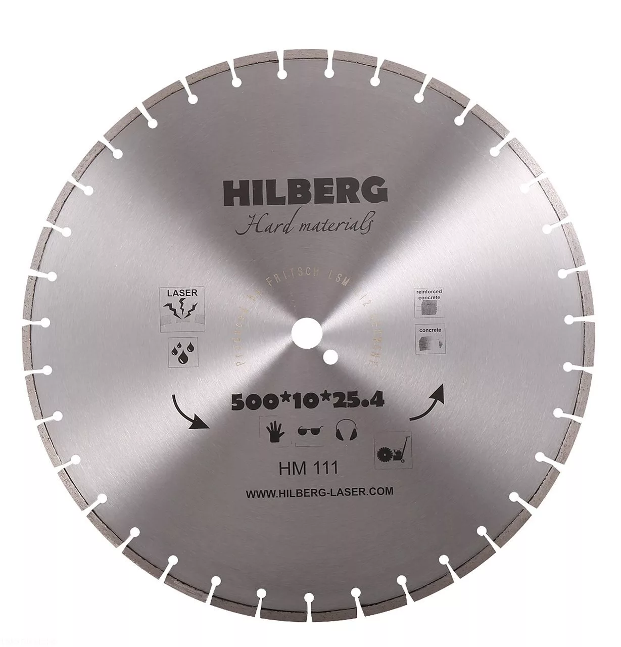 Диск алмазный отрезной Hilberg Hard Materials Лазер 500*10*25.4/12mm HM111