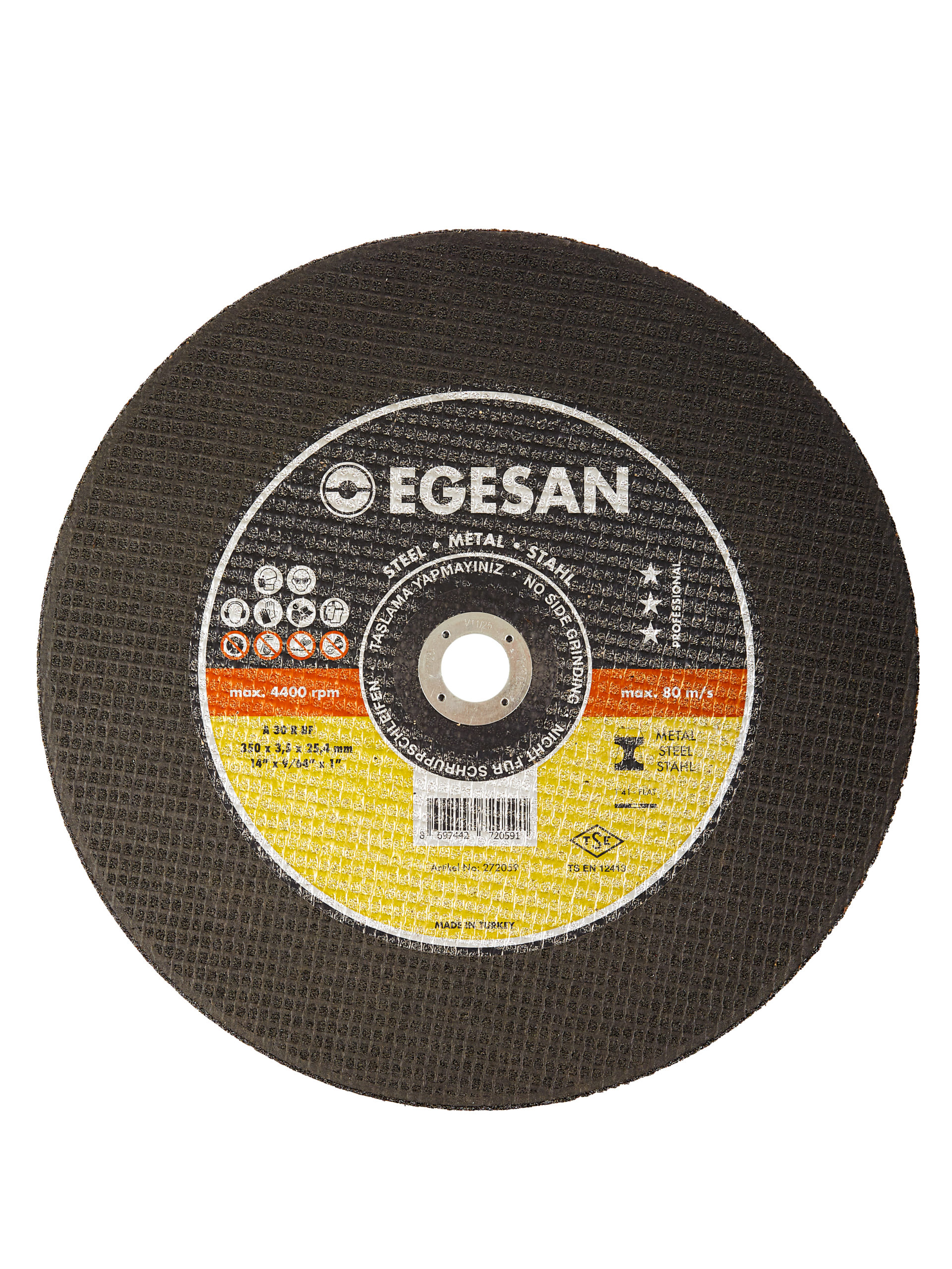 EGESAN Отрезной круг STEEL 350x3,5x25,4мм, А30 R BF, угл.сталь, металл (для станков) 272059