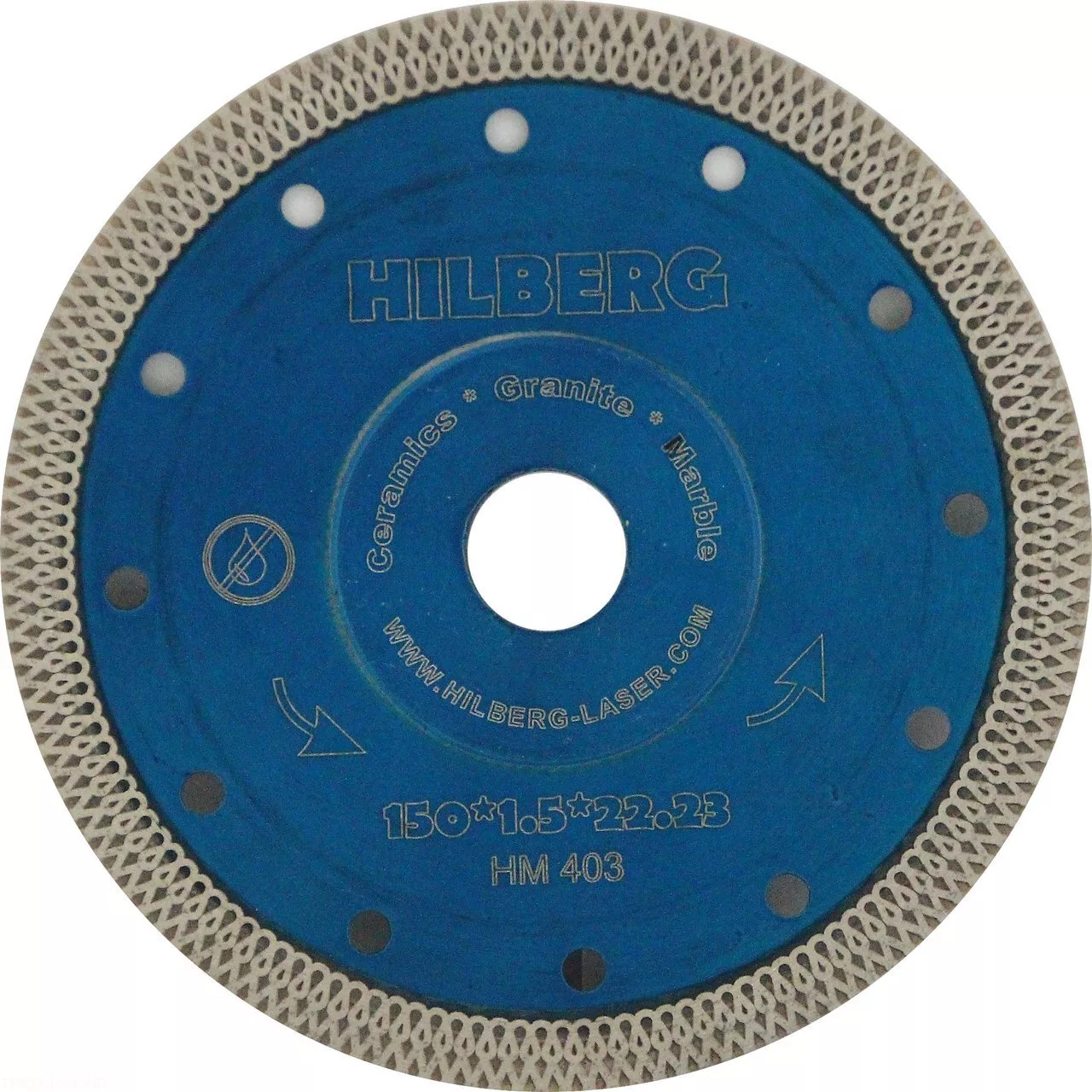 Диск алмазный отрезной Hilberg ультратонкий Hard Materials Х-type 150*10*22.23 Толщина реж. кромки 1.5mm HM403