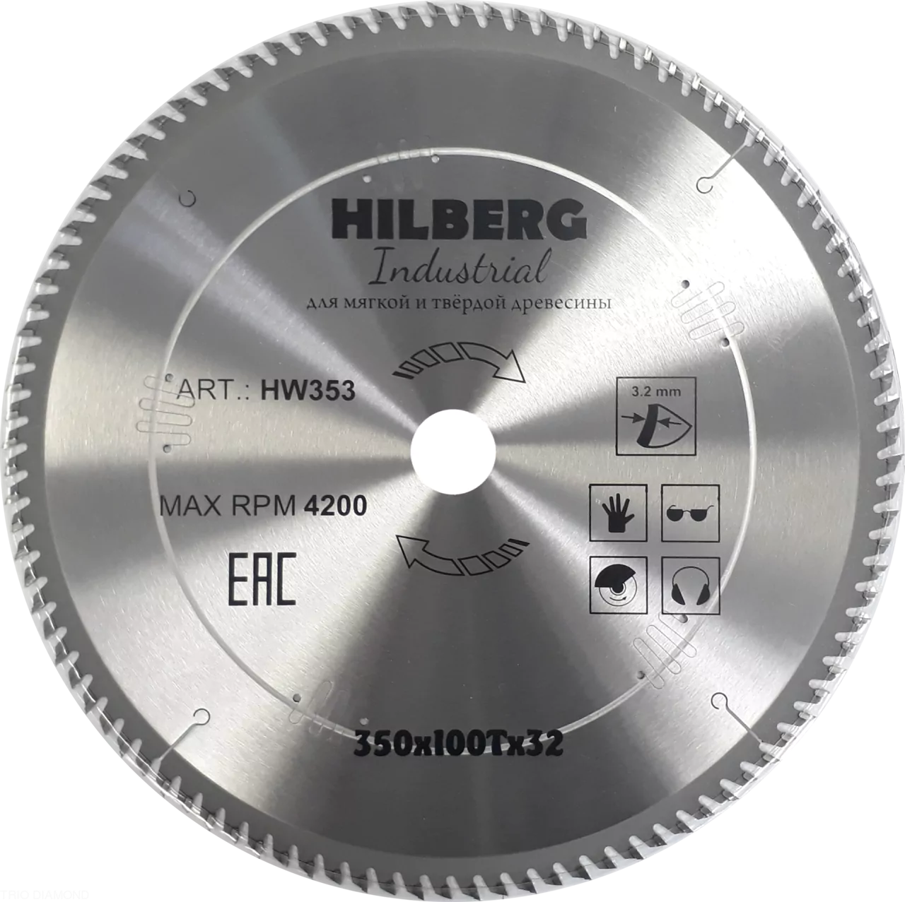Диск пильный Hilberg Industrial Дерево 350*100Т*32mm HW353