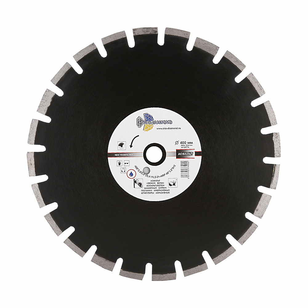 Алмазный диск TRIO-DIAMOND Grand Asphalt 400x3,5x10x25,4-24 F4 250400 GA774-Б