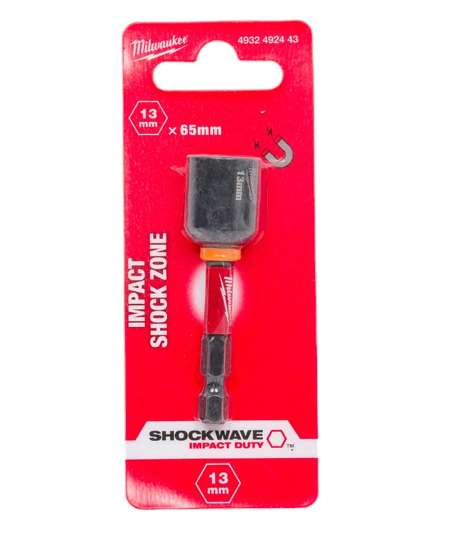 Магнитная торцевая насадка Milwaukee Shockwave 13 x 65 мм (1шт), 4932492443