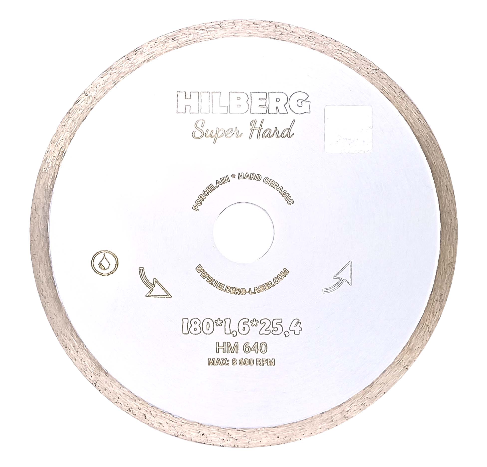Диск алмазный отрезной 180x1,6x8x25,4 Hilberg Super Hard Сплошной HM640