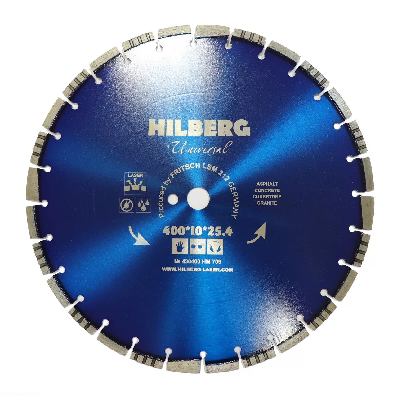 Диск алмазный отрезной Hilberg Universal Laser 400*10*25,4/12mm HM709