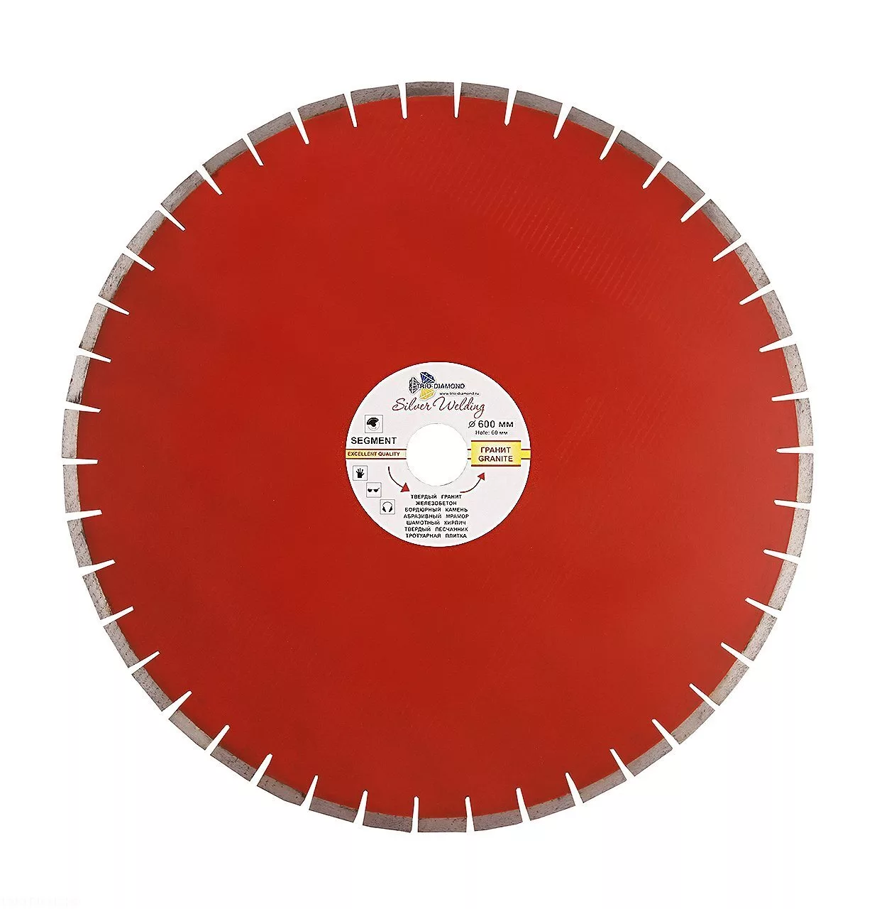 Диск алмазный отрезной Trio-Diamond Grand Segment Гранит 600*12*90mm (переходные кольца на 60/50/32) SWG907