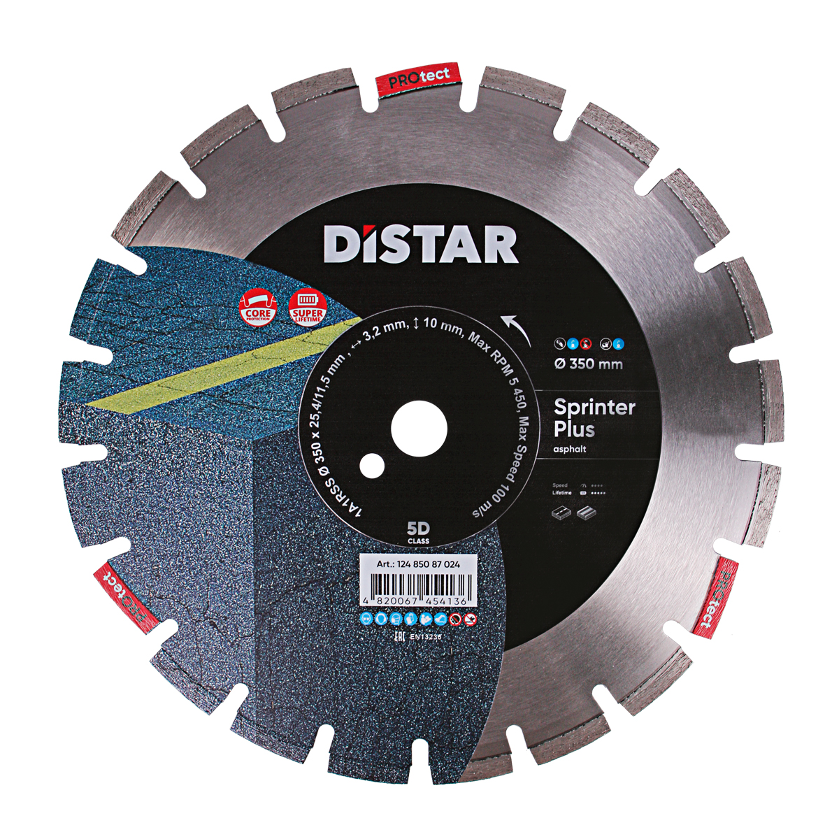 Алмазный диск DISTAR 1A1RSS/CS1-W 350×3,2/2,2×10×25,4-21 F4 Sprinter plus 124 850 87 024