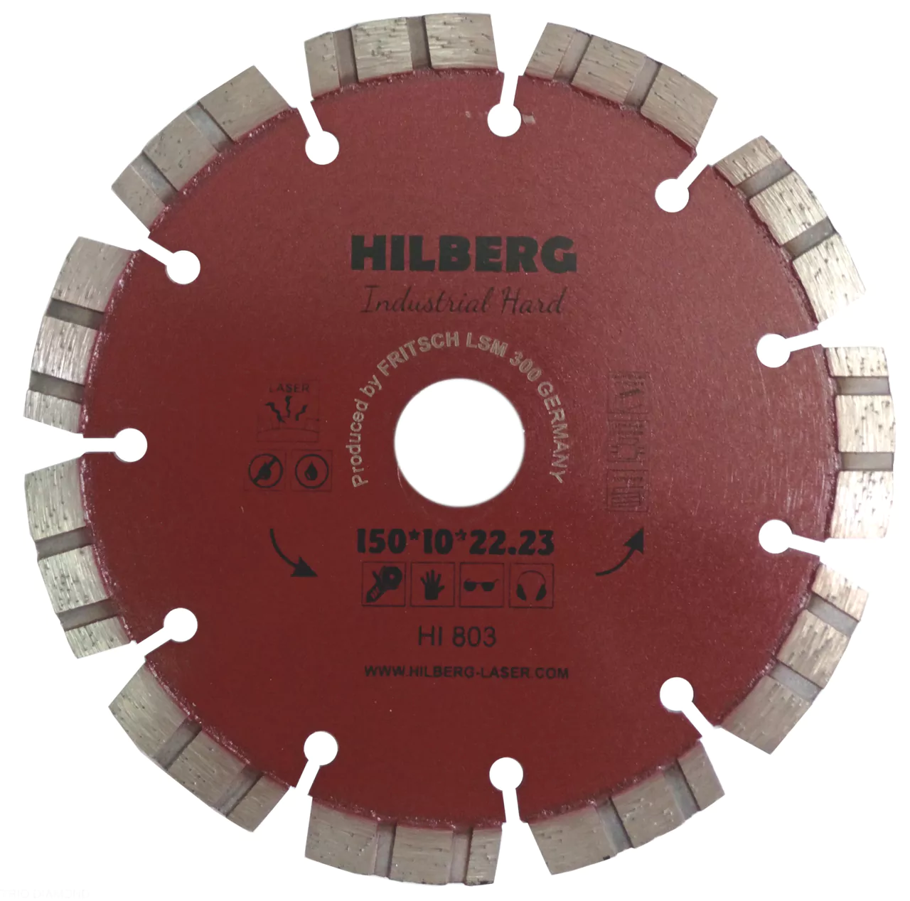 Диск алмазный отрезной Hilberg Industrial Hard Laser 150*10*22,23mm HI803