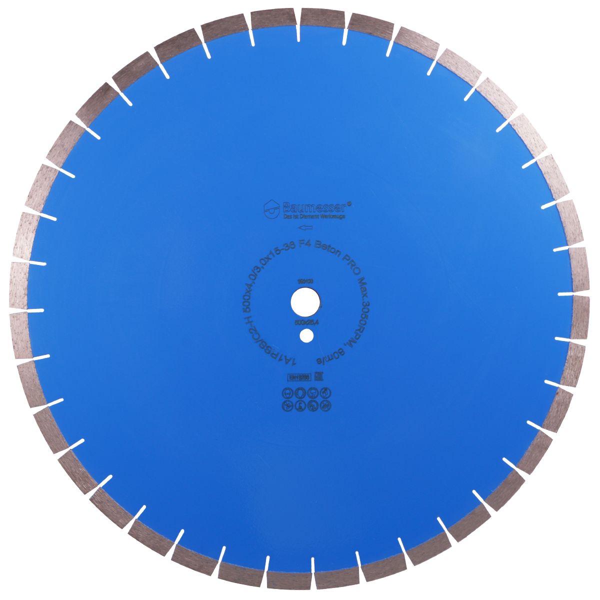 Круг алмазный отрезной 1A1RSS/C2-H 500x4,0/3,0x15x25,4-36 F4 Baumesser Beton PRO