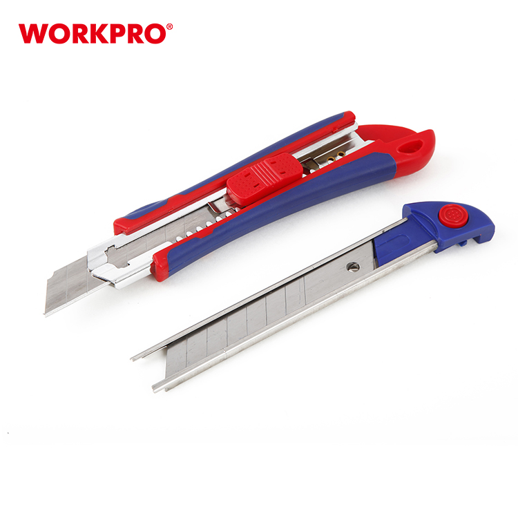 Нож с автофиксацией и автозагрузкой лезвий (18мм,SK5) + 5 лезвий WP212011 WORKPRO