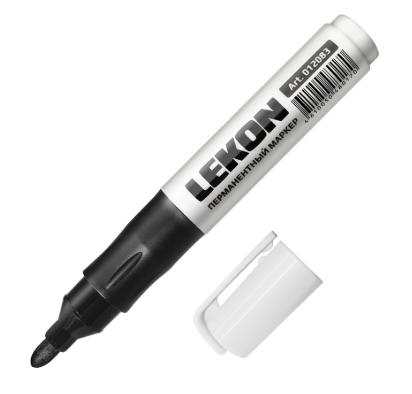 Перманентный маркер LEKON черный, многоразового использования 012083