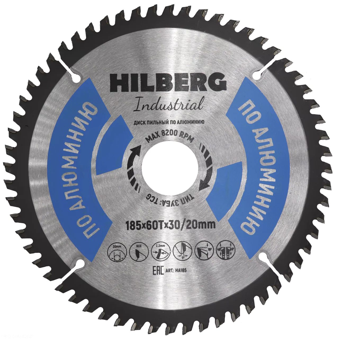 Диск пильный Hilberg Industrial Алюминий 185*60Т*30/20mm