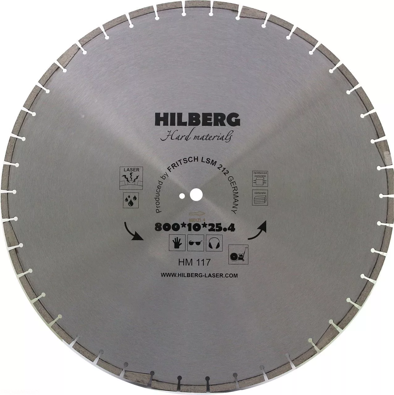 Диск алмазный отрезной Hilberg Hard Materials Лазер 800*10*25.4/12mm HM117