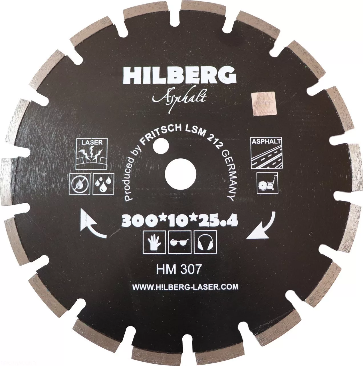 Диск алмазный отрезной Hilberg Asphalt Laser 300*10*25.4/12mm HM307
