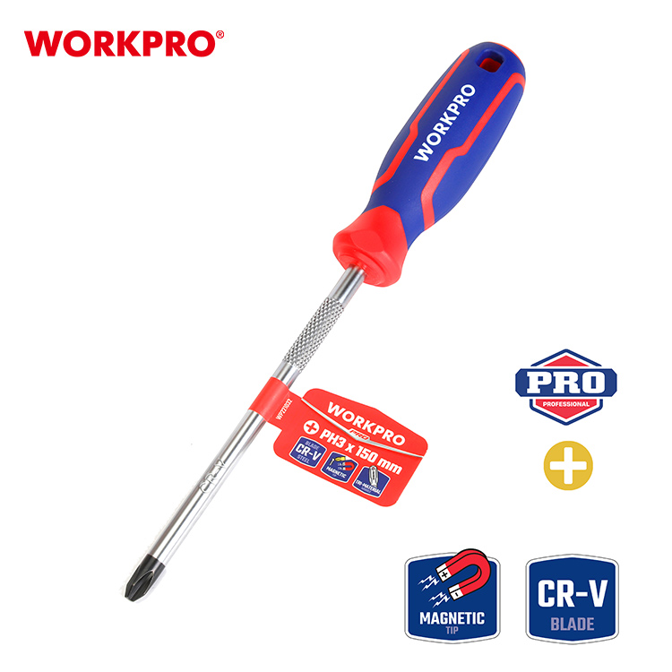 Отвертка с магнитным наконечником PH3X150мм CR-V WP221032 WORKPRO