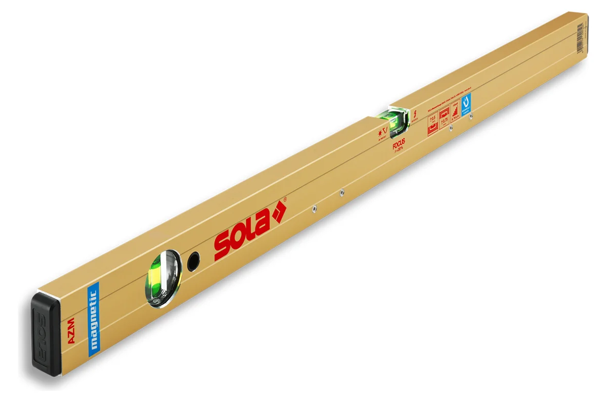 SOLA Уровень алюминевый магнитный AZM 100, L=100 см, 2 глазка, точн. 0,5мм/м 01821301